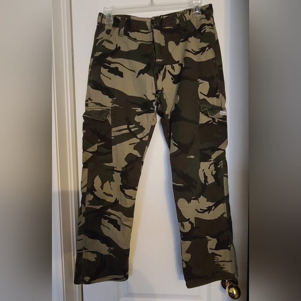 Camoflauge Wrangler Cargo Pant, lined